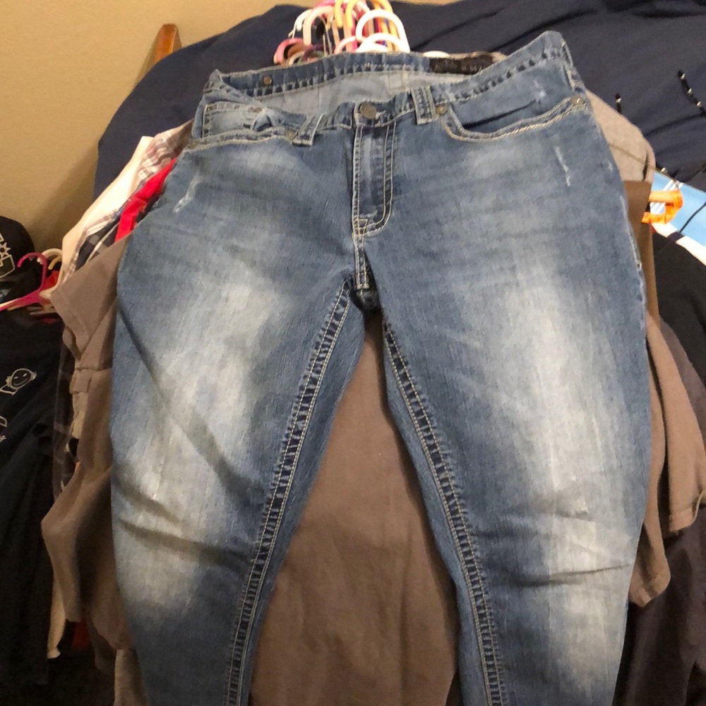 Jeans stonewashed distressed